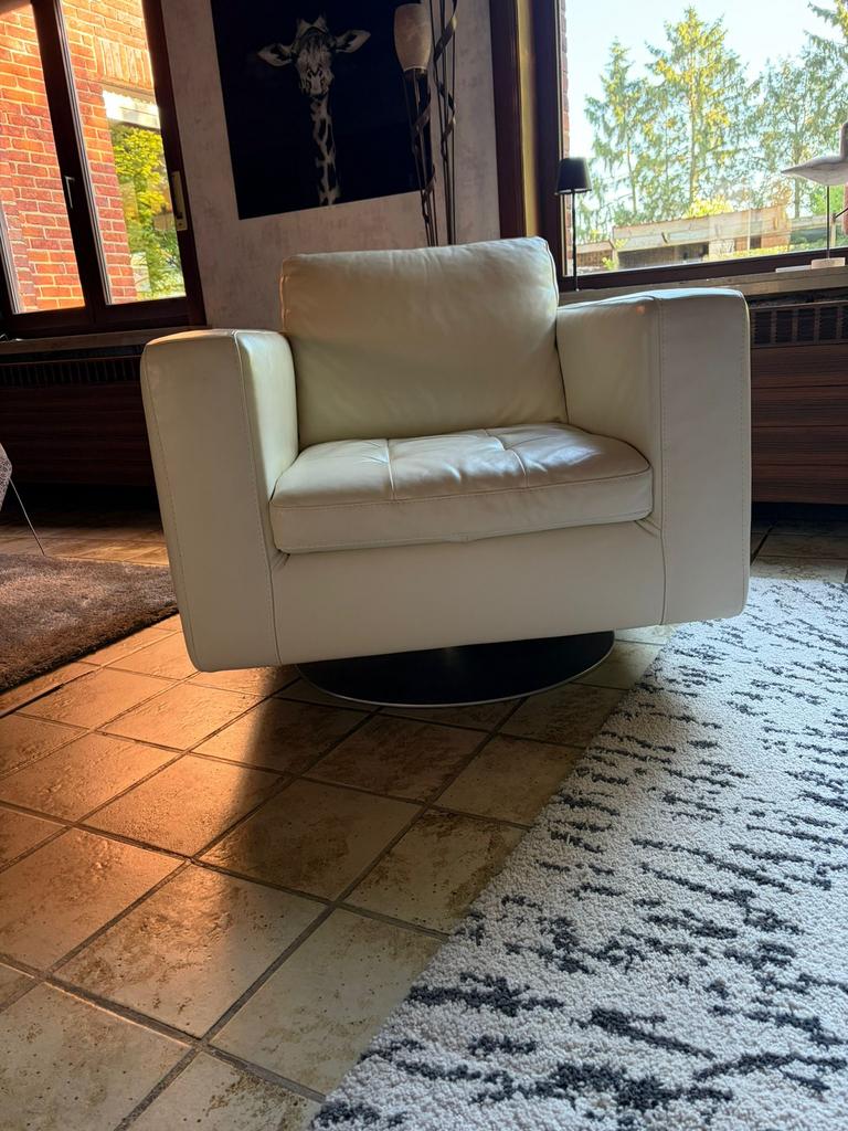 Clubzetel draaibaar, Huis en Inrichting, Ophalen, Zo goed als nieuw, Leer, Modern