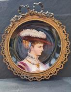 Groot damesportret in porselein/Limoges?, Ophalen of Verzenden
