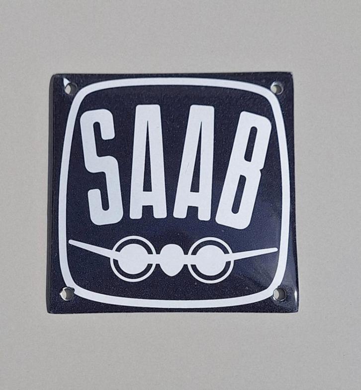 Nieuw Saab emaille bord, bordje., Collections, Marques & Objets publicitaires, Neuf, Panneau publicitaire, Enlèvement ou Envoi