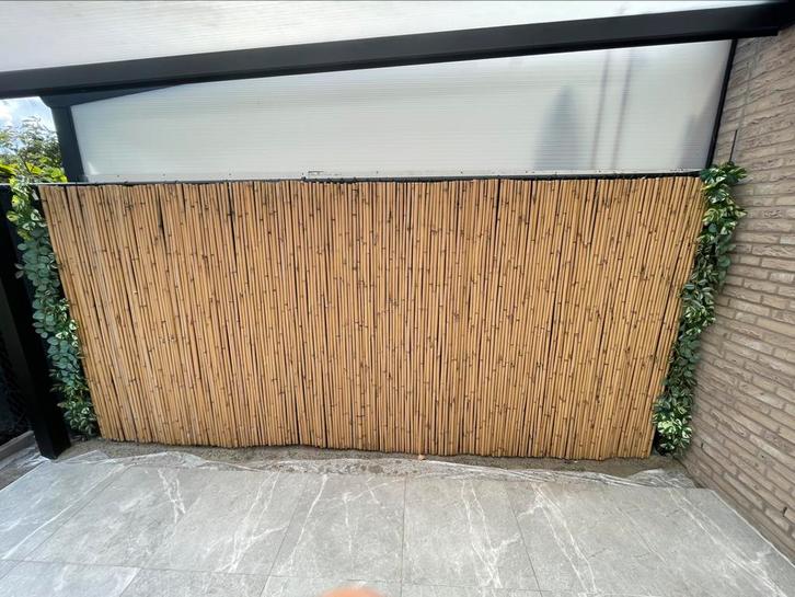 Privacy/decoratie scherm bamboe – 4m x 1,8m - stevig en mooi, Tuin en Terras, Overkappingen, Gebruikt, Ophalen