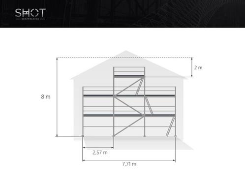 Échafaudage pour mur pignon / Échafaudage en aluminium Alu s, Doe-het-zelf en Bouw, Steigers, Nieuw, 5 meter of hoger, Ophalen of Verzenden