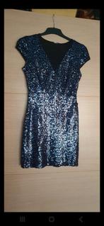 feestjurk met pailletten, Kleding | Dames, Jurken, Ophalen, Nieuw, Maat 36 (S), Blauw