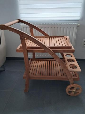Serveerwagen hardhout / Chariot de service bois dur, Enlèvement, Comme neuf