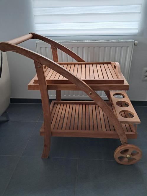 Serveerwagen Hardhout/Hardwood servicekar, Huis en Inrichting, Overige Huis en Inrichting, Zo goed als nieuw, Ophalen