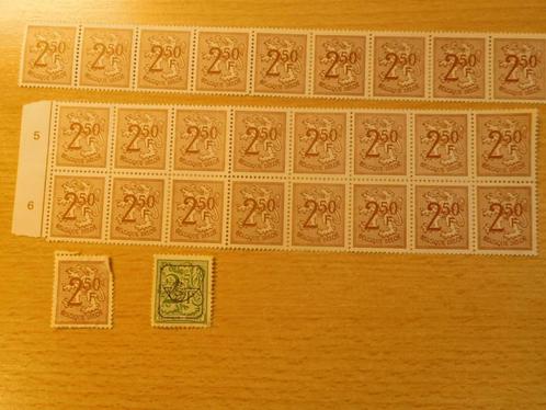 27 + 1 2.5F Heraldische Leeuw-postzegels, Postzegels en Munten, Postzegels | Europa | België, Postfris, Gestempeld, Ophalen of Verzenden