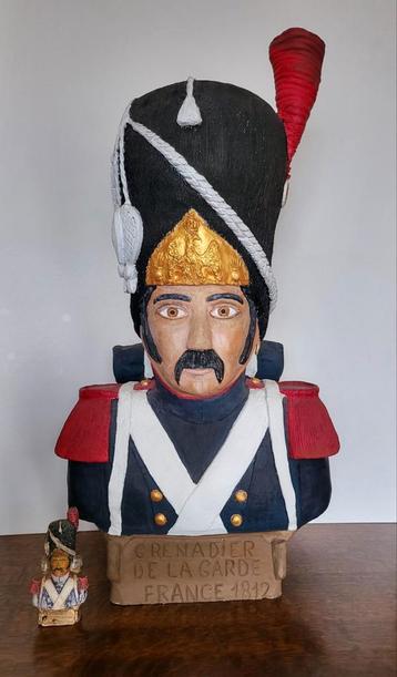 Grenadier Napoléon en terre cuite pièce unique 70 cm de haut