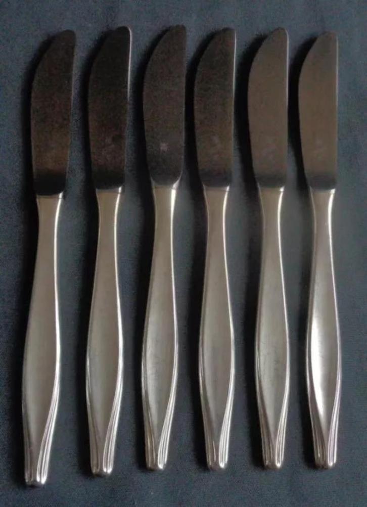 WMF 90 Brussel 6x verzilverde dinermes 21,7cm set, Huis en Inrichting, Keuken | Bestek, Zo goed als nieuw, Verzenden