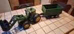 Bruder John Deere tractor met voorlader en kiepaanhanger, Ophalen, Zo goed als nieuw