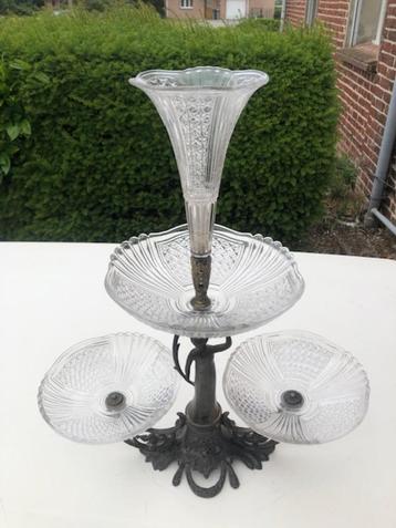  Vintage Art Deco kristallen middenstuk van Saint Lambert beschikbaar voor biedingen