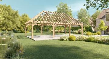 Carport - Bois Douglas EU - 10 m x 5,5 m - Nouveau - Kit disponible aux enchères