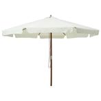 Parasol avec mât en bois 330 cm blanc sable, Enlèvement ou Envoi, Neuf