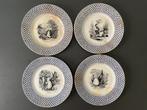 4 assiettes décoratives anciennes en porcelaine Keramis Boch, Enlèvement ou Envoi