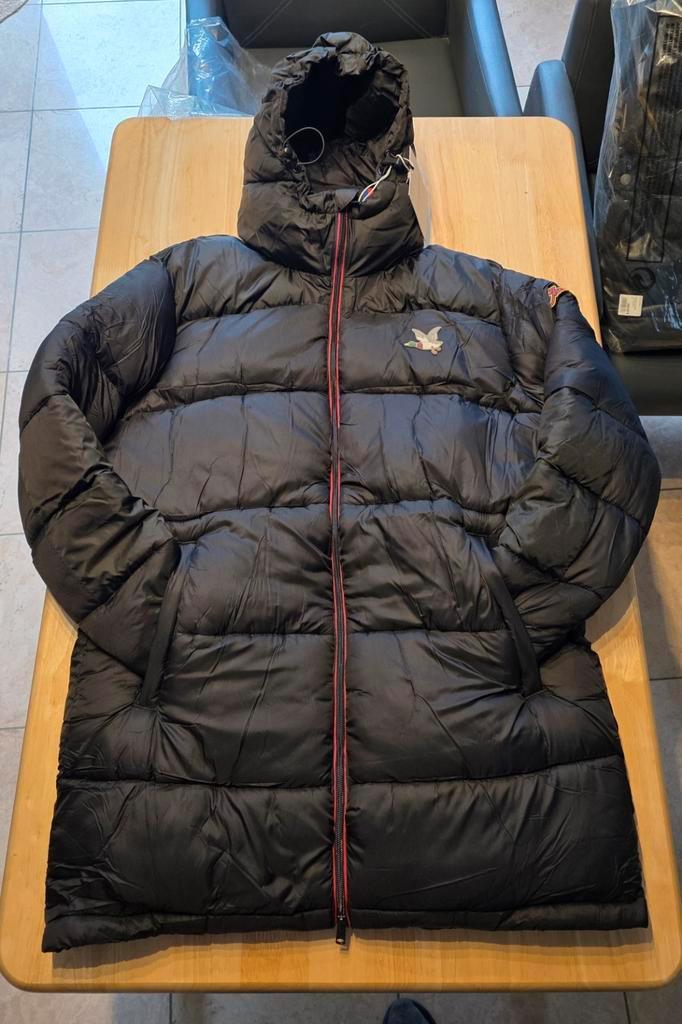 Nieuw Chevignon noir lange jas maat L!, Kleding | Heren, Jassen | Winter, Nieuw, Zwart, Ophalen