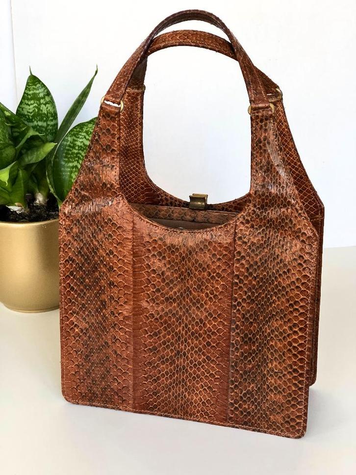 Superbe sac de soirée des années 60 en peau de serpent, Bijoux, Sacs & Beauté, Sacs | Sacs Femme, Neuf, Sac à main, Brun, Enlèvement ou Envoi
