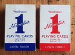 2 Engelse stokken speelkaarten, Waddingtons Number 1, Hobby en Vrije tijd, Ophalen of Verzenden, Gebruikt