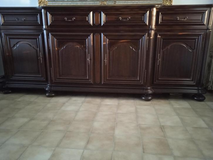 Klassiek dressoir in massief hout zes leggers vier laden, Huis en Inrichting, Kasten | Dressoirs, Zo goed als nieuw, 50 tot 75 cm