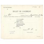 Ville de Tournai - Billet de logement - 1916, Ophalen of Verzenden, Overige soorten, Overige typen