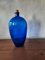 Bouteille bleu cobalt, Huis en Inrichting, Woonaccessoires | Vazen, Ophalen, Gebruikt, Blauw, Glas