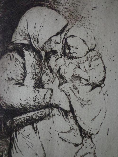 ets Victor Hageman Moeder en kind Kunst van Heden 1909, Antiek en Kunst, Kunst | Etsen en Gravures, Ophalen of Verzenden
