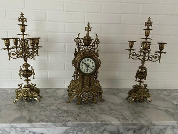 schouwgarnituur / koperen klokstel beschikbaar voor biedingen