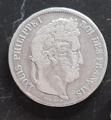 5 Francs 1838 Louis Philippe I, muntteken "A" Parijs 0.900  beschikbaar voor biedingen
