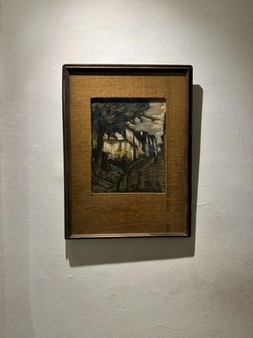 Schilderij op Jute - Dorpszicht in Expressionistische Stijl beschikbaar voor biedingen