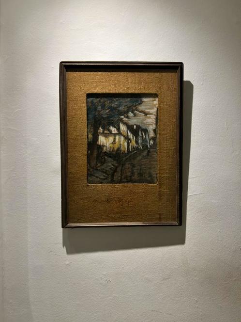 Schilderij op Jute - Dorpszicht in Expressionistische Stijl, Antiek en Kunst, Kunst | Schilderijen | Klassiek, Ophalen