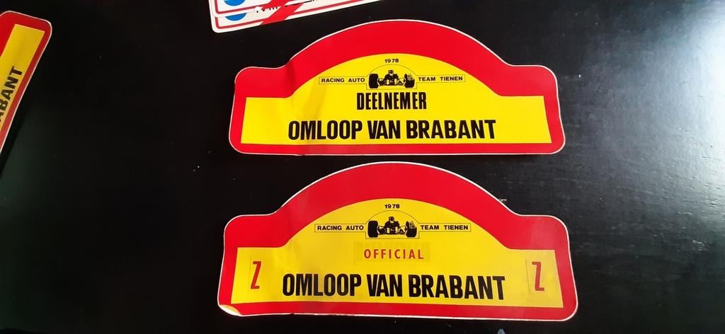 Rallyplaat Omloop Van Brabant 1978 Officiel, Participant, Enlèvement ou Envoi