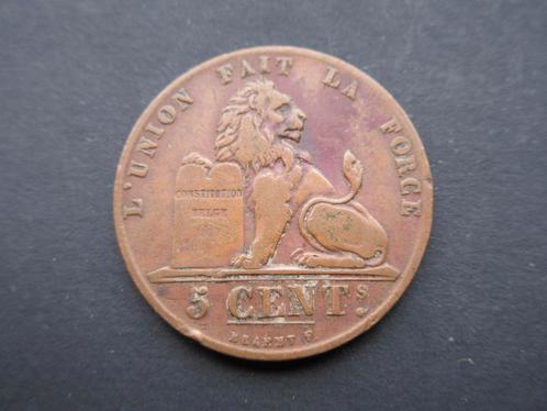 5 Centimes 1856 Belgique km#5.1, Timbres & Monnaies, Monnaies | Belgique, Monnaie en vrac, Bronze, Envoi