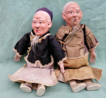 Paar oude Chinese poppen - 1920 beschikbaar voor biedingen