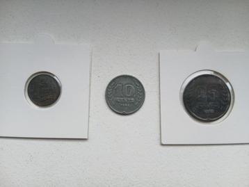 Nederland 1 cent (1942), 10 cent (1941) & 25 cent (1942) beschikbaar voor biedingen