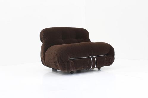 Soriana fauteuil van Afra & Tobia Scarpa voor Cassina 1970s, Huis en Inrichting, Stoelen, Gebruikt, Eén, Stof, Bruin, Ophalen