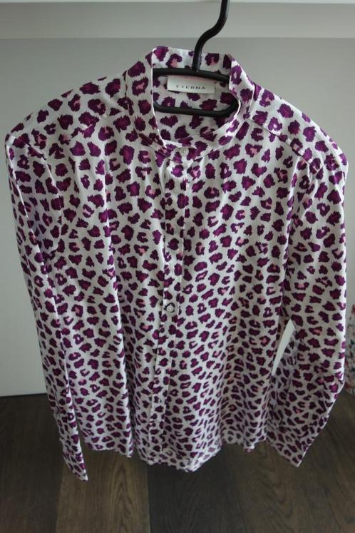 Chemisier blanc à motifs léopard "ETERNA" Envoi compris, Kleding | Dames, Blouses en Tunieken, Zo goed als nieuw, Verzenden