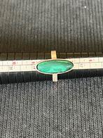 Oude Zilveren ring met groen steentje, Bijoux, Sacs & Beauté, Bagues, Enlèvement ou Envoi, Comme neuf, Vert
