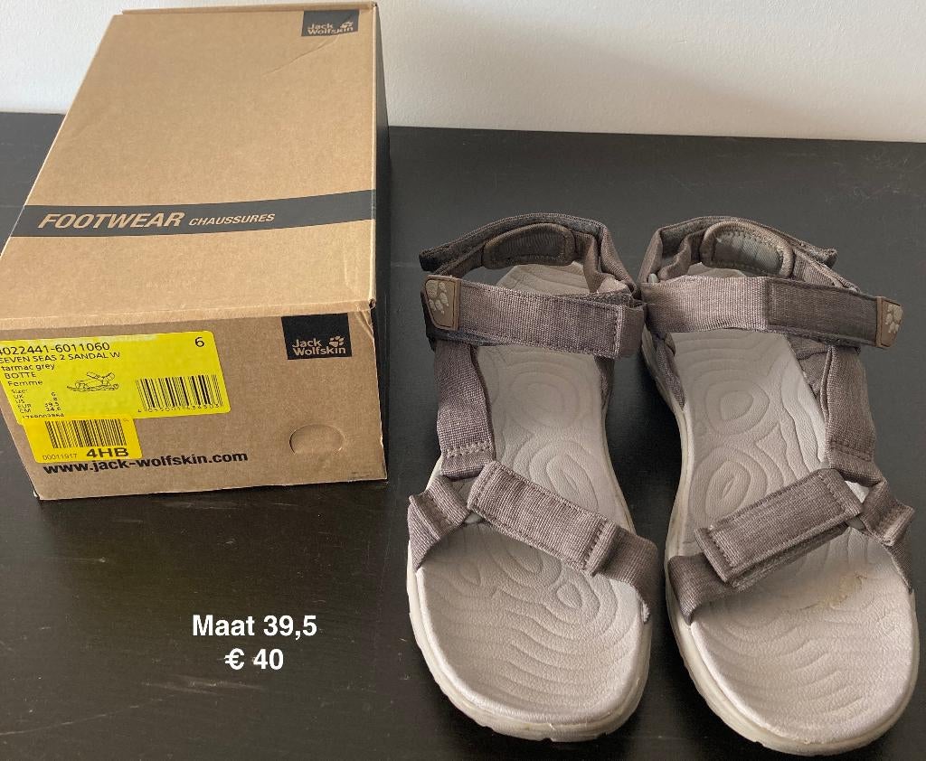 Jack wolfskin sandalen maat 39,5, Zo goed als nieuw, Jack Wolfskin, Grijs, Sandalen of Muiltjes