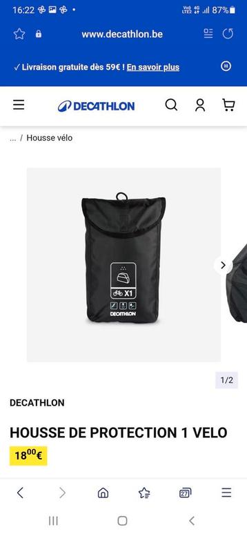 Housse de protection decathlon pour 1 vélo. Jamais servi.   beschikbaar voor biedingen