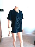 TRU fijn geribbeld stretch shirt maat 42, Manches courtes, Enlèvement ou Envoi, Comme neuf, Bleu