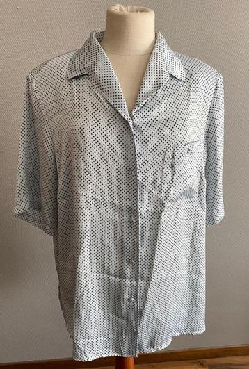Lichtblauwe blouse met polkadots Marcona maat 46, Taille 46/48 (XL) ou plus grande, Comme neuf, Envoi, Bleu