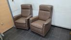 twee beige leren loungestoelen in perfecte staat, Huis en Inrichting, Ophalen of Verzenden, Leer