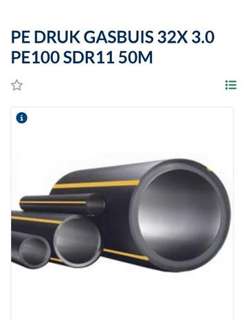 gasleiding PE 100, 32 mm, SDR11