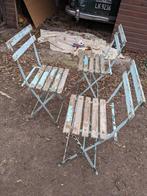 Set van 5 tuinstoelen met wonderlijk patina, Bois, Enlèvement, Utilisé, Pliant