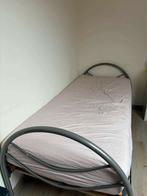 Lit 90x200 avec sommier, 90 cm, Gris, Une personne, Enlèvement