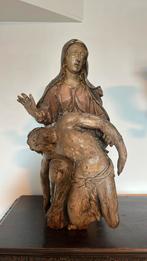 Antieke 17e eeuwse Piëta, Antiquités & Art, Art | Sculptures & Bois, Enlèvement ou Envoi