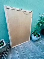 Vintage landelijke spiegel crème – 98x68 cm, brocante stijl, Antiek en Kunst, Ophalen