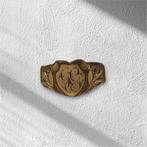 Vergulde zegelring, Handtassen en Accessoires, Antieke sieraden, Ophalen, Goud, Ring, Verguld