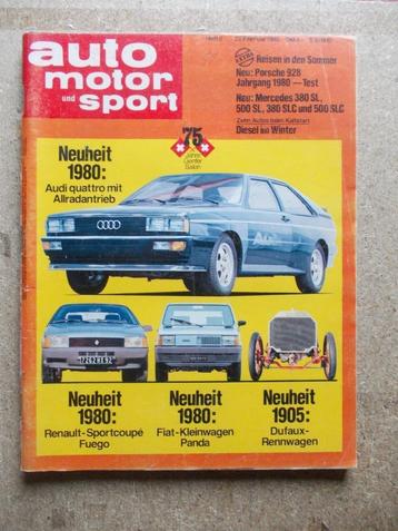 AUTO MOTOR UND SPORT AUDI RENAULT FIAT 1980, Enlèvement ou Envoi, Utilisé, Audi