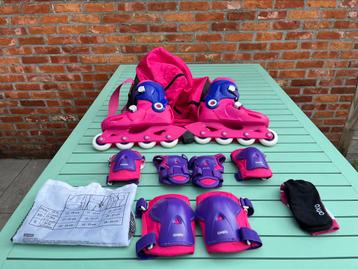 Inline skates kind Oxelo maat 32-34 met bescherming en tas beschikbaar voor biedingen