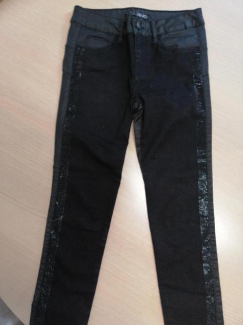 Zwarte broek Liu Jo met stof+studs voor, lederlook achter ma, Kleding | Dames, Spijkerbroeken en Jeans, Gedragen, W27 (confectie 34) of kleiner