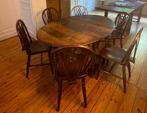 Tafel gateleg en 6 stoelen (wheelback chairs), Antiek en Kunst, Ophalen