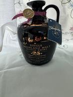 Lege fles Whisky Glenfarclas 25 jaar old bleu ceramic (1990', Overige typen, Gebruikt, Ophalen of Verzenden